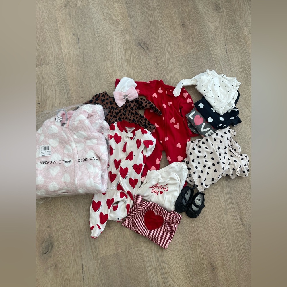 Baby Girl Valentine Clothing Bundle